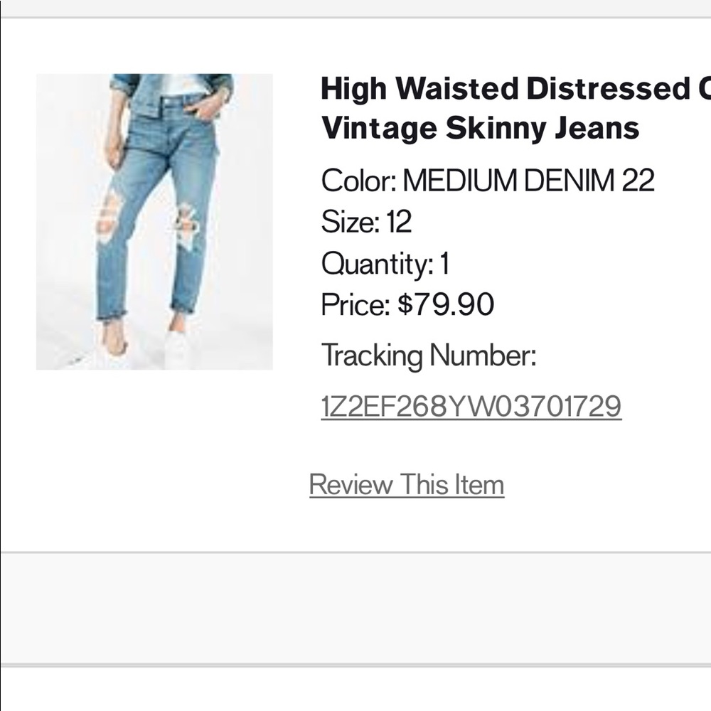 Express Vintage high waisted skinny jean